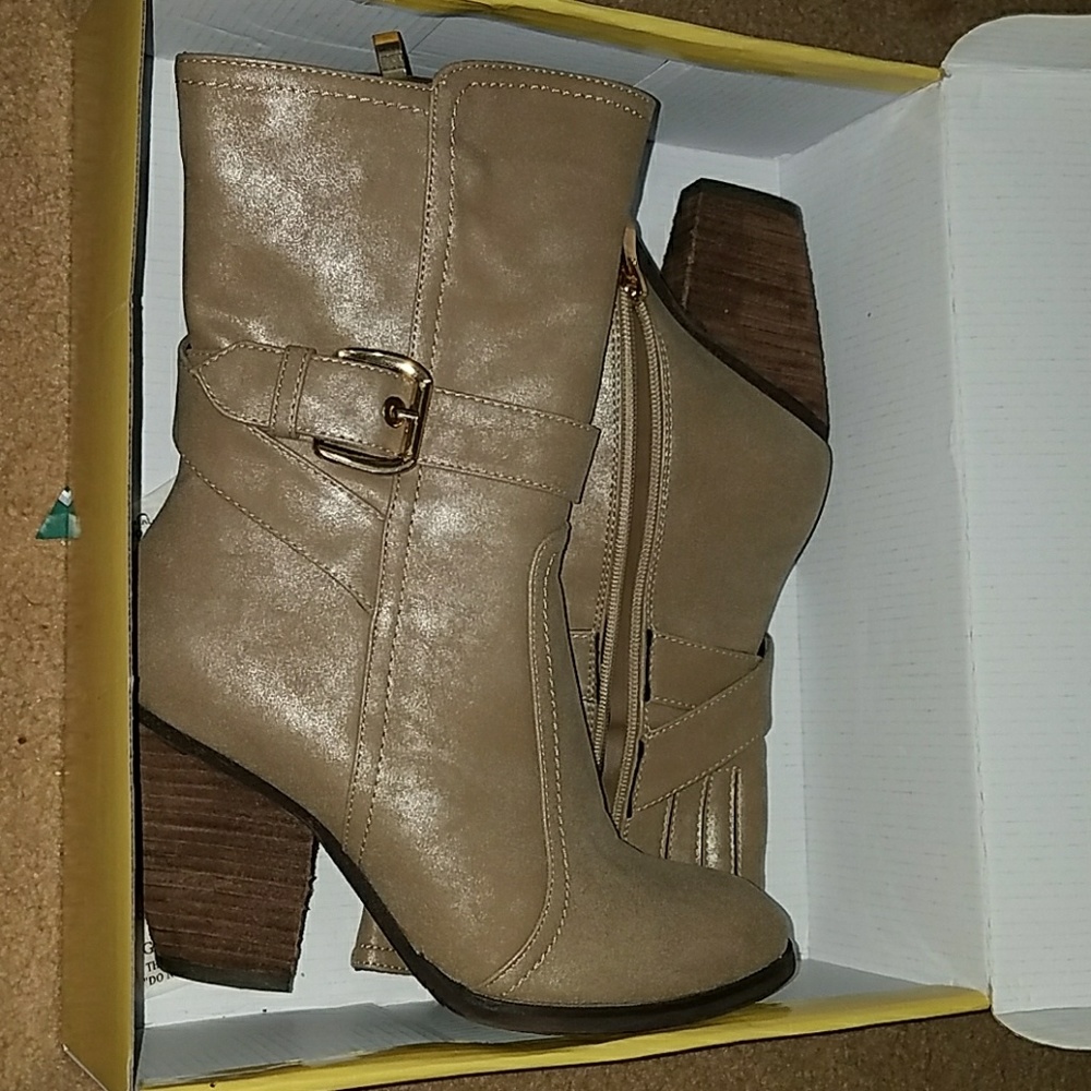 Taupe shimmer boots